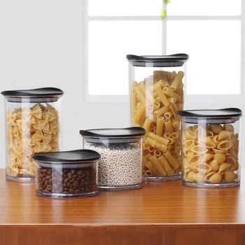 

Kitchen Storage Container Food Storage Box Jar Airtight Plastic Container Cans with Cover Large Capacity Jars Tea Box R2020