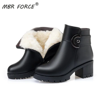 

MBR FORCE Female Snow Boots Women 2020 New Fashion Women Platform Wool Fashion Woman Motorcycle Boots mother shoes large size