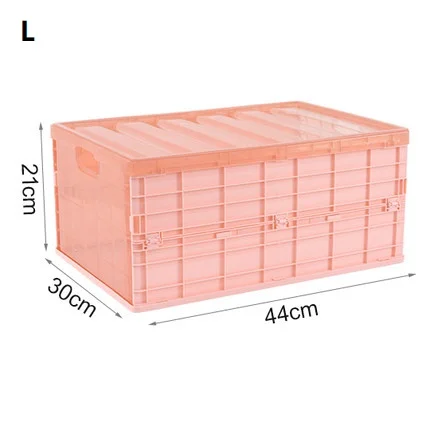 Large pink 3 шт. складная коробка для хранения пластиковая большая емкость с крышкой портативное нижнее белье хранение разного многофункционального портативного ящика для хранения - Цвет: Large pink