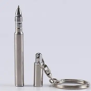 

By DHL 100PCS Mini Metal Key Ring Stainless Steel Telescopic Pen keyring telescoping Pen Tool