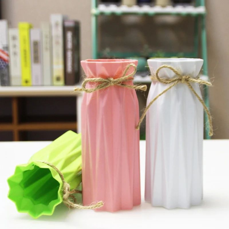 Пластиковая ваза с шпагатом, сушеная Цветочная композиция, портативный бытовой контейнер для настольной вазы с шпагатом