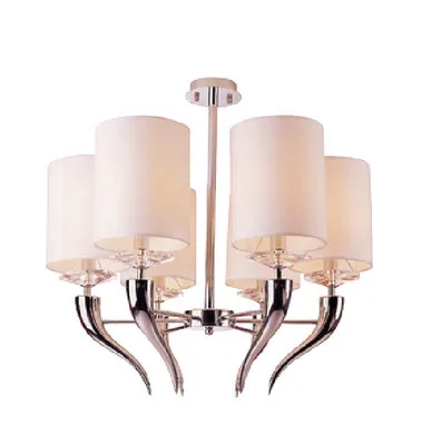 

European Style Iron Fabric Horn Pendant Light Fabric Dining Rooms Fashion Horn Bar Hanging Lighting Ing hanglamp