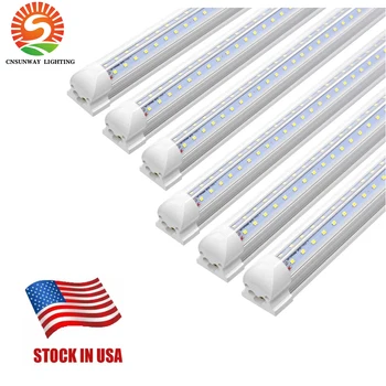 

25PCS LED Tube Light T8 Stock In USA LED Shop V-Shaped Integrated 4FT 5FT 6FT 8FT 28W 36W 42W 72W AC85-277V Led Light Tube Bulb