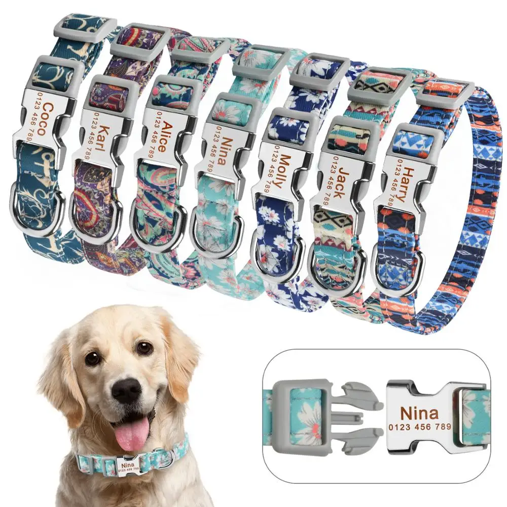 

Fashion Pet Collar Small Large Personalized Dog Collar Custom Engraved Name ID Tag Boy Girl Dogs Unisex Dog Collars Products