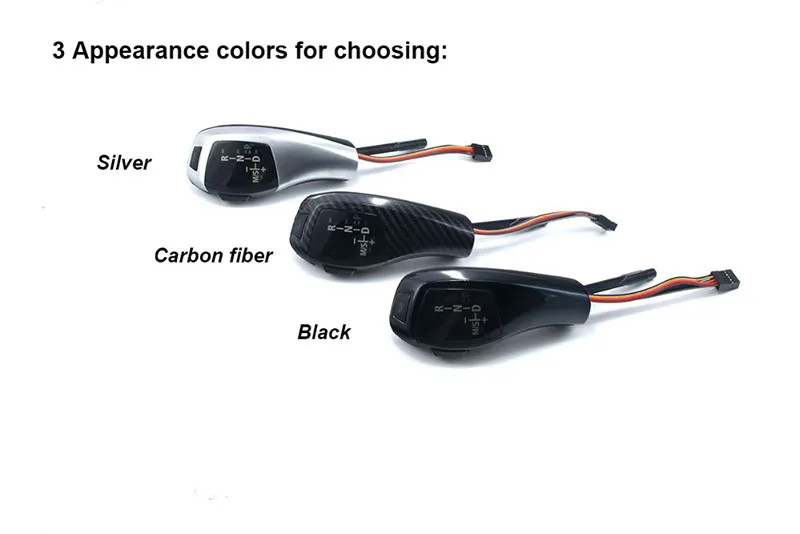Pommeau Levier De Vitesse BMW Avec éclairage LED - Fibre Carbone, Lumière Bleue - Pour E46, E90, X1, X3...
