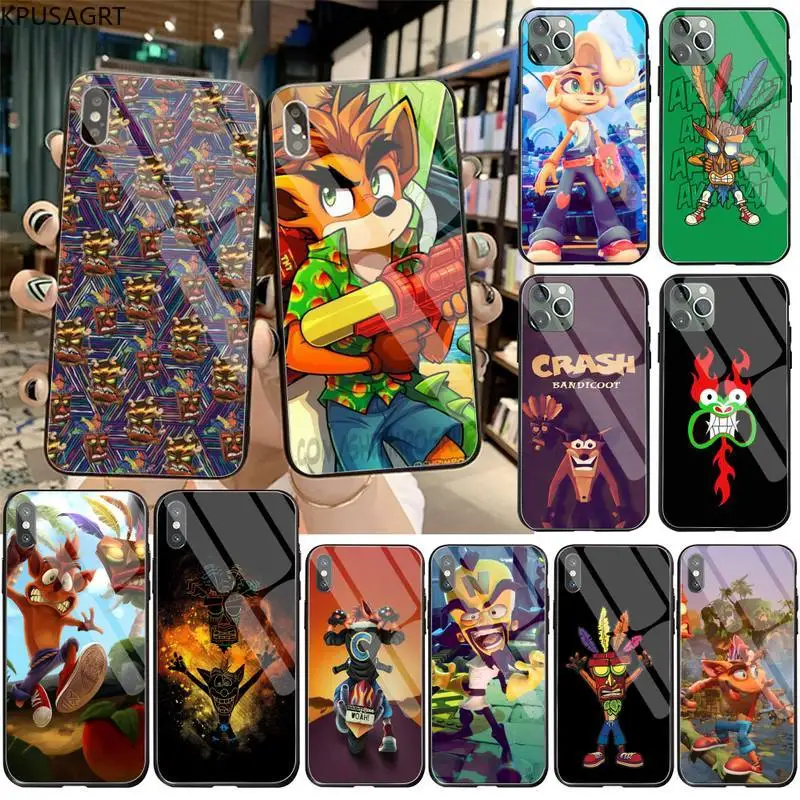 Чехол для телефона KPUSAGRT Crash Bandicoot из закаленного стекла iPhone 11 Pro XR XS MAX 8X7 6S 6 Plus SE