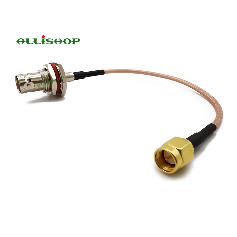 

ALLISHOP 15CM RF Cable RG178 BNC Female Bulkhead Nickel Platingto To SMA Male Gold Plating Coaxial cable #Rocheuk#