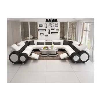 

2019 Latest design modern style leather living room u shape sofa