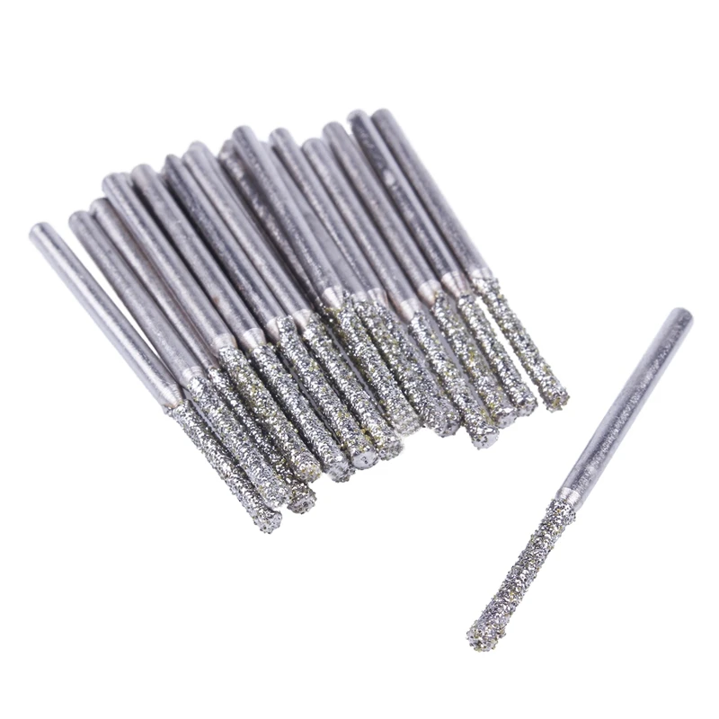 20PCS 2mm Diamond Coated Hole Saw Solid Drill Bit For Glass Tile Ceramic Marble