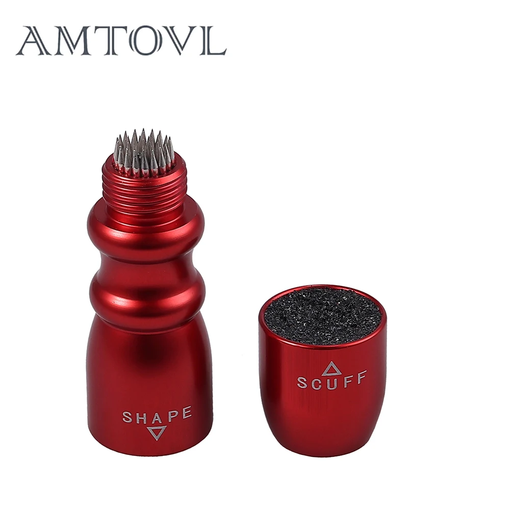 

AMTOVL 3 in 1 Durable Snooker Cone-shape Pool Cue Tapper Billiard Cue Stick Tip Shaper Prick Cue stick Repair Tool