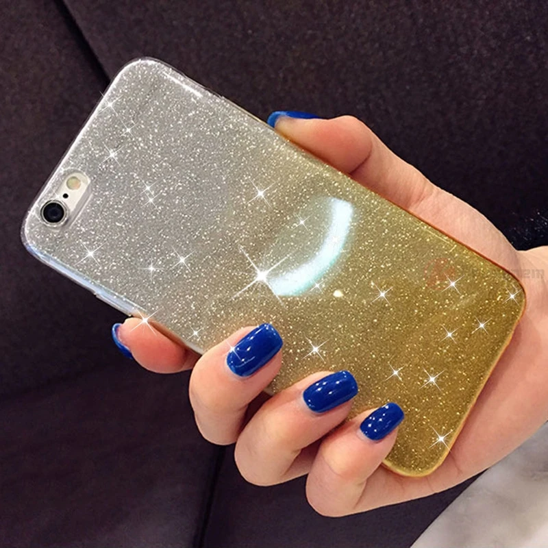 Gold Градиентый Блестящий Мягкий чехол для Xiaomi mi A2 Lite A1 6X5X8 SE Red mi S2 6 Pro 6A 5 Plus 4A Примечание 5A 5 3 4 4X TPU Защитный чехол - Цвет: Gold