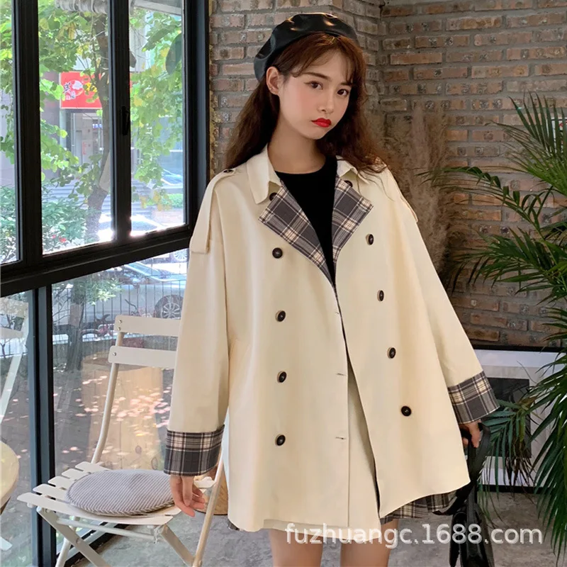 Goddess Online Celebrity Ранняя осень Тренч Женский INS средней длины короткий рост корейский стиль Универсальный Popu