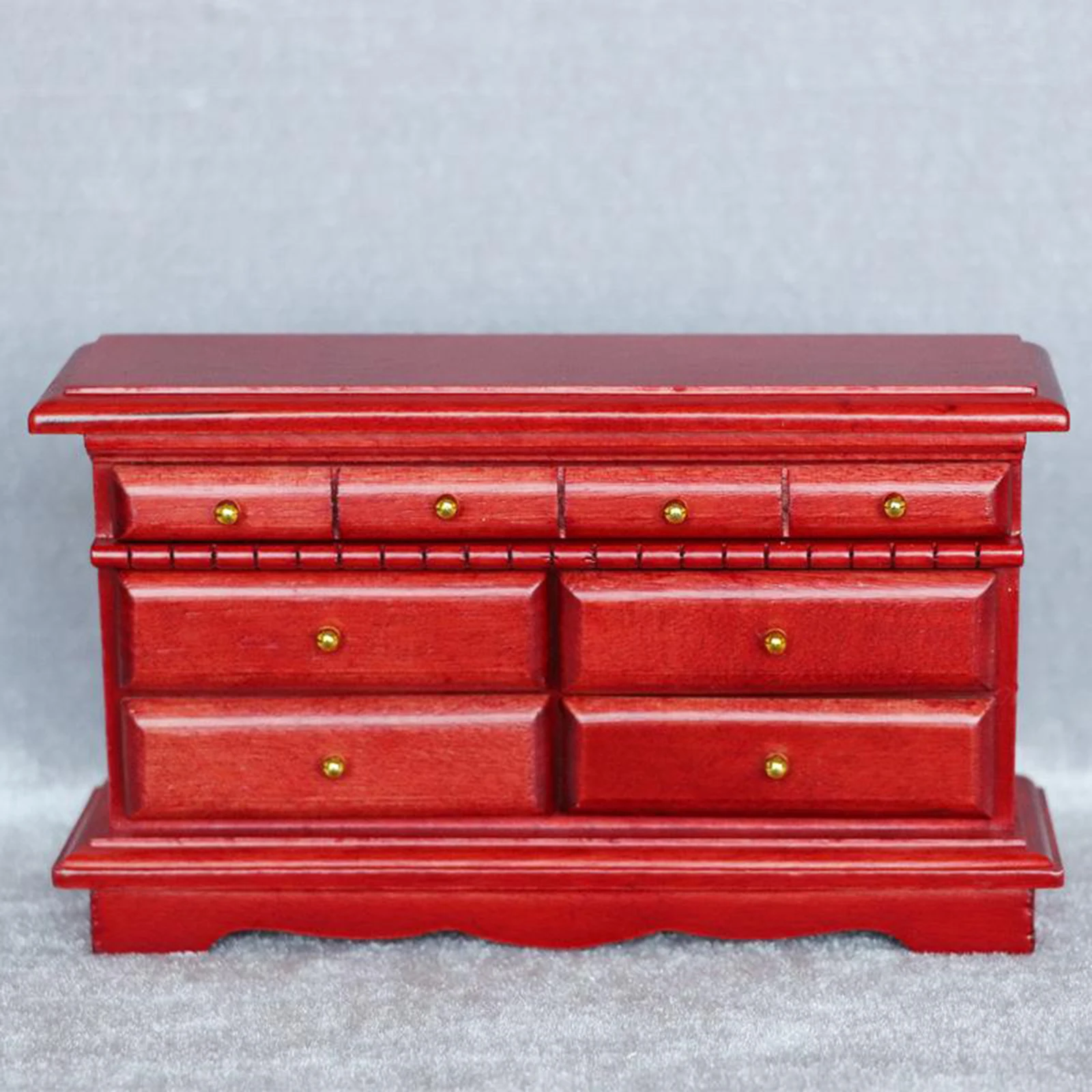 Solid Wood Small Cabinet 8 Drawer Living Room Furniture 1/12 Dollhouse Decor
