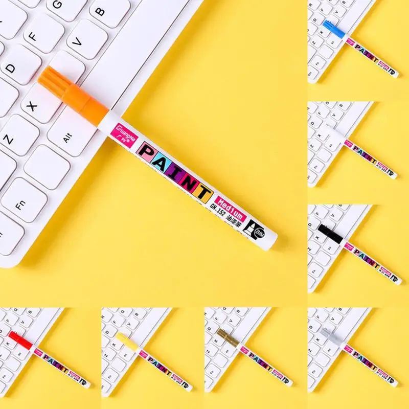 12 цветов, 2,2-2,8 мм, ручка для рисования, сделай сам, альбом, черная карта, керамика, граффити, масляная ручка, ручка для письма, канцелярские принадлежности, ремесло, металлический маркер Si R7N7