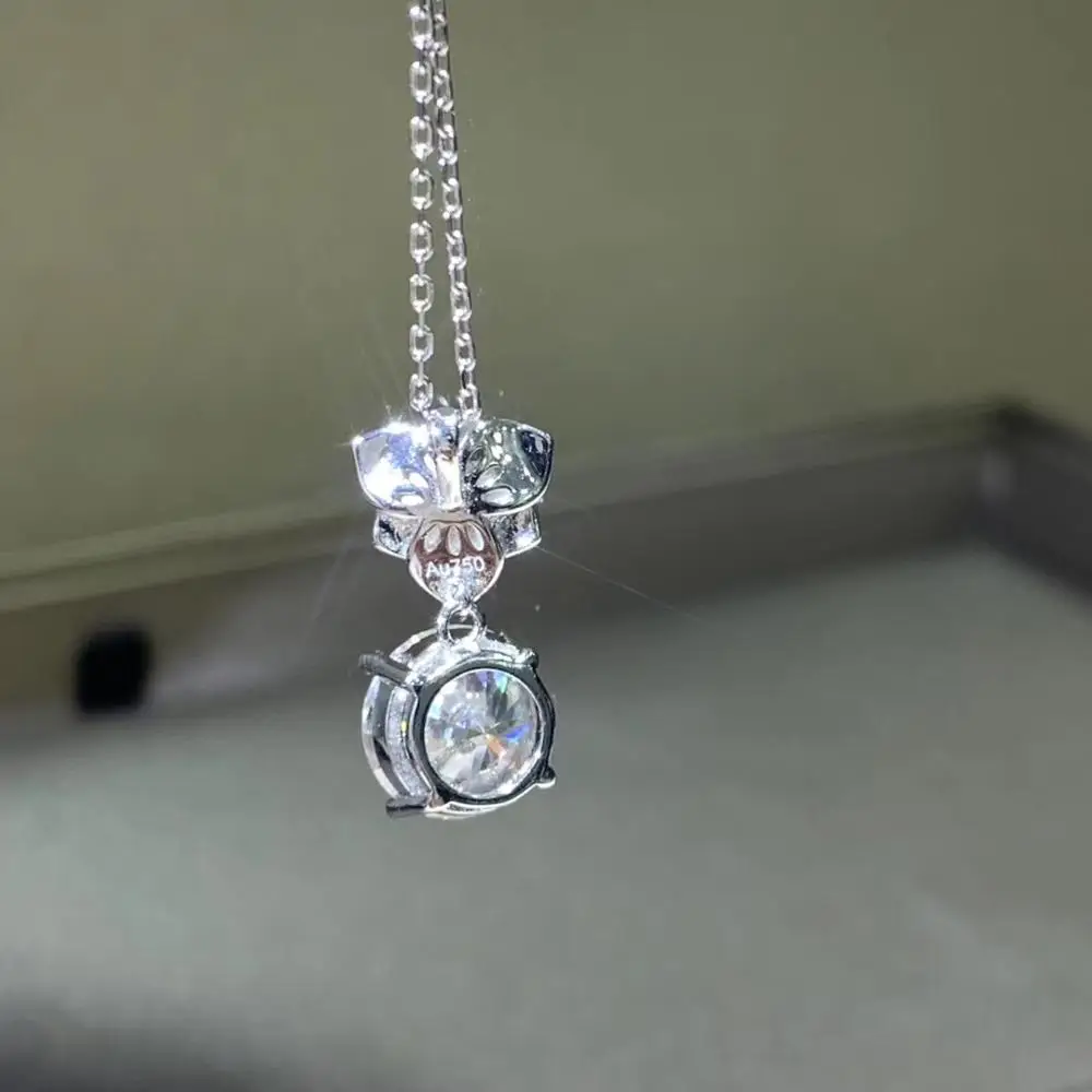 Kkmall магазин круглые серебряные Moissanite Подвески 3.00ct D VVS Роскошные Moissanite Weding подвески для женщин