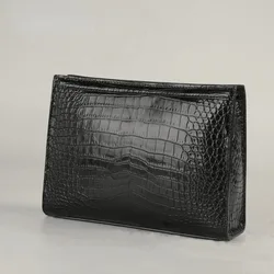 Alligator Skin Men's Business Briefcase Genuine Leather Large Capacity Envelope Bag High Quality Clutch Bag Leisure Clip Bag