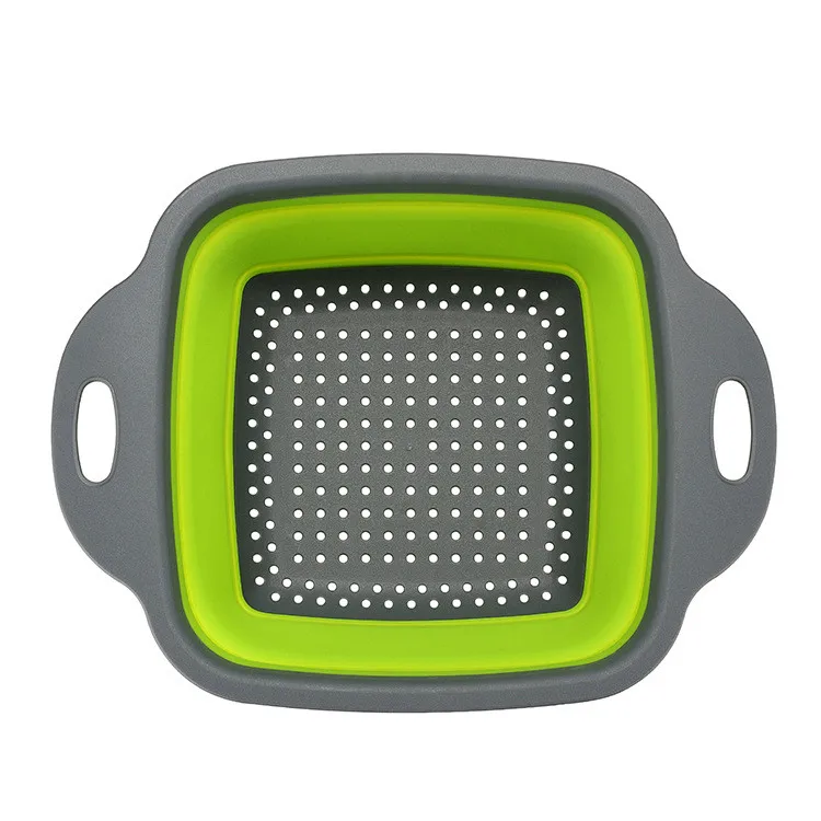 Green L 2 шт./компл. Кухня Пластик складная корзина для сушки овощей фруктов фильтр сливная корзина Портативный телескопическая стиральная корзина для хранения - Цвет: Green L