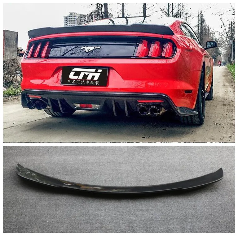 

High quality Carbon Fiber/ABS Car Rear Trunk Lip Spoiler Wing Fits For Ford Mustang 2015 2016 2017 2018