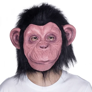 

Pink Gorilla Rubber Latex Mask Adult Ape Fancy Dress Monkey Animal Costume Headgear