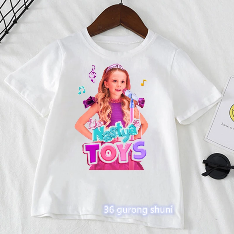 Rainbow Unicorn Like Nastya Graphic Print Tshirt Girls Kawaii Kids Clothes White Short Sleeve T-Shirt Harajuku Shirt Streetwear 3