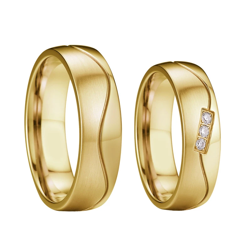 Coppia Fede Nuziale placcato oro 18kt Fedina da 3g Gold Plated 18k Wedding Rings