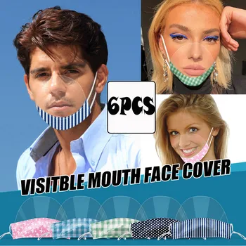 

6PC Mini Shield Washable Reusable Comfortable Mask Transparent Visual Mask Mouth Cover Face Shield Mondmaskers Breathable masque