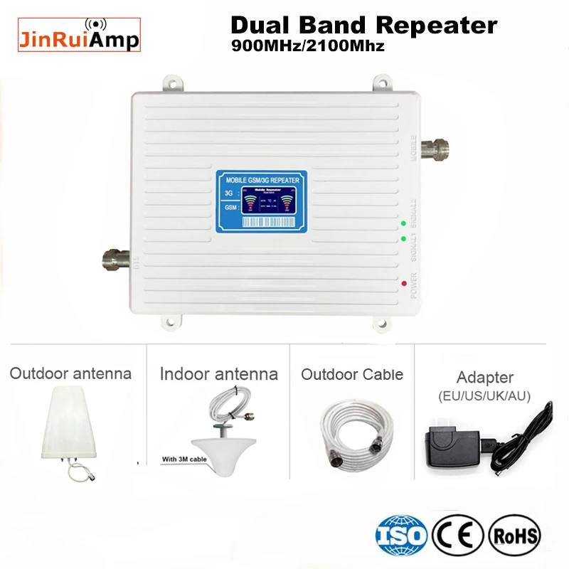 

High quality cellphone dual band 900 2100 signal repeater booster mobile phone 2g 3g cellular signal UMTS booster amplifier