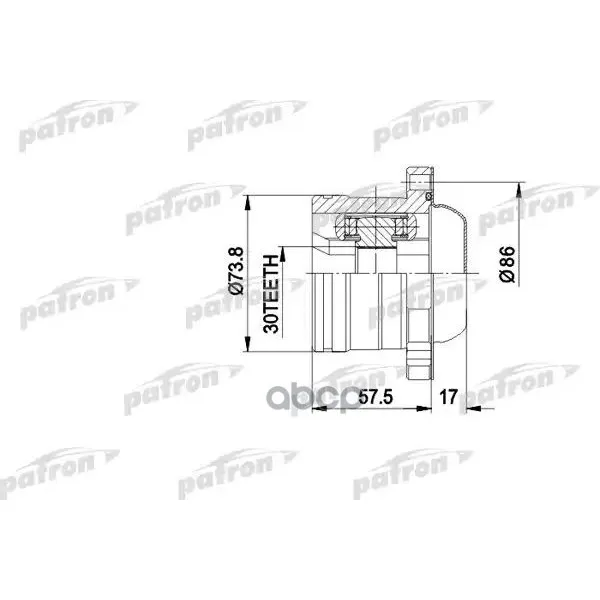 Шрус Внутр Лев/Прав К-Кт Vw: Jetta /Bora 98- Акпп Кроме 2.8v6 PATRON арт. PCV5002