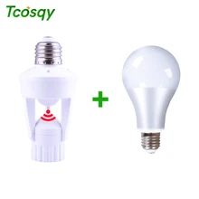12W E27 Led Lamp Sockets 9W Lampshades and Caps for Lamps Tcosqy Wall Plug Lamp With Motion Sensor 220 Bases for Centerpieces