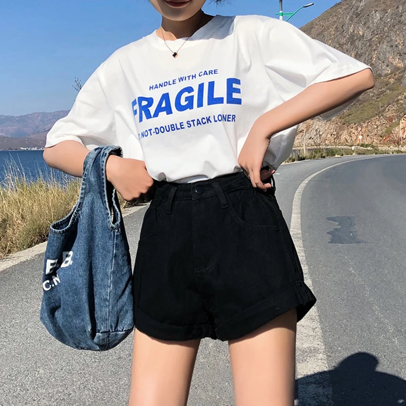 Denim Shorts Women White black Jeans blue Wide Leg Vintage High Waist Short Woman korean chic Summer ladies Streetwear Short