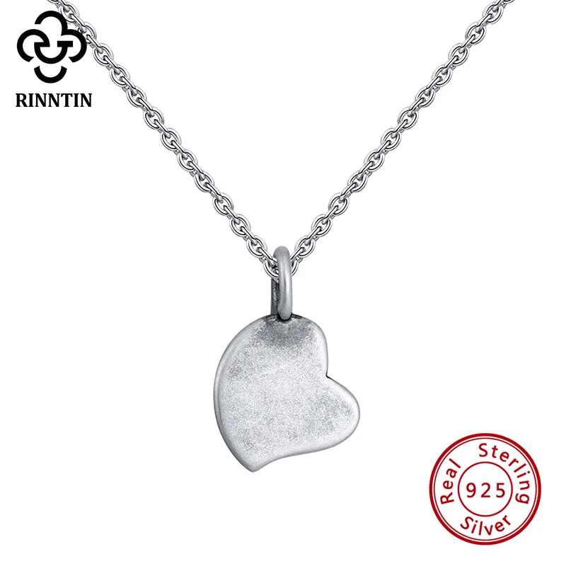 Rinntin серебро 925 пробы сердце женское ожерелье с подвеской длинная цепочка