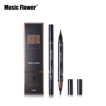 

Music Flower Brand Eyes Makeup Set Double Ended Liquid Eyeliner Pencil Waterproof 2 Color Eye Liner Pen Long-lasting Cosmetics