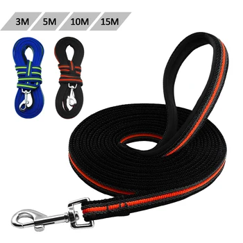 

Dog Tracking Leash Long Leads Non-Slip Nylon Training Walking 3m 5m 10m 15m For Medium Large Dogs Soft Padded Handle For Big Dog