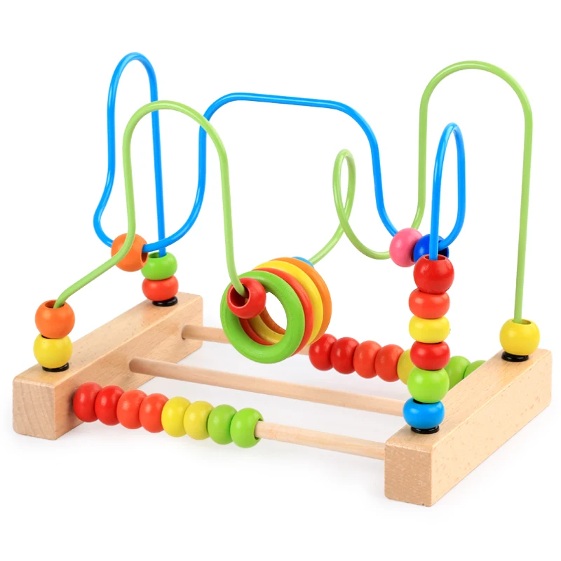 Расчетные бусины вокруг бука игрушки высокого качества, детская ранняя тренировка скользящая деталь головоломки, большие деревянные бусины детский сад