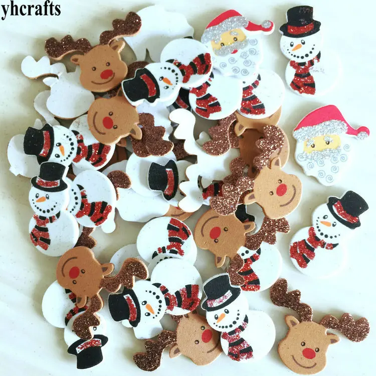 40PCS glitter xmas 1 пакет/партия. Пасхальный кролик поролоновые наклейки, DIY пасхальные поделки. Набор для скрапбукинга. Раннее Обучение. Детский сад ремесла. Элементы деятельности - Цвет: 40PCS glitter xmas
