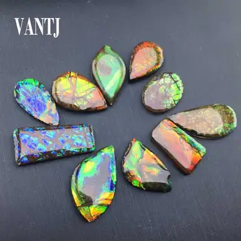 

Vantj Real Natural Ammolite Loose Gemstone 1PC Ammonite DIY Jewelry Silver Gold Ring Women Man Party Gift Free Shipping