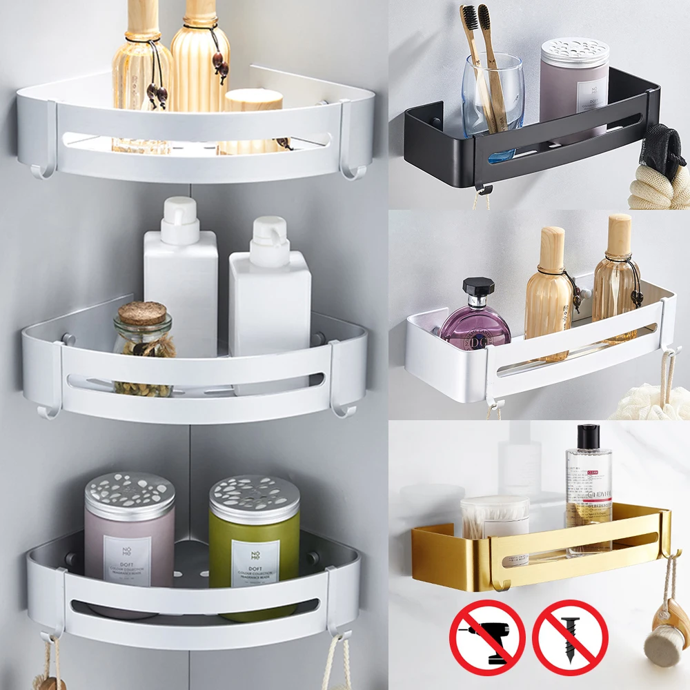 Mol Aluminium Badezimmer Regal Dusche Shampoo Seife Kosmetische Regale Schwarz Goldene Farbe Badezimmer Zubehor Rack Halter Ot001 Shelf Shower Bathroom Accessories Storageshelf Bathroom Aliexpress