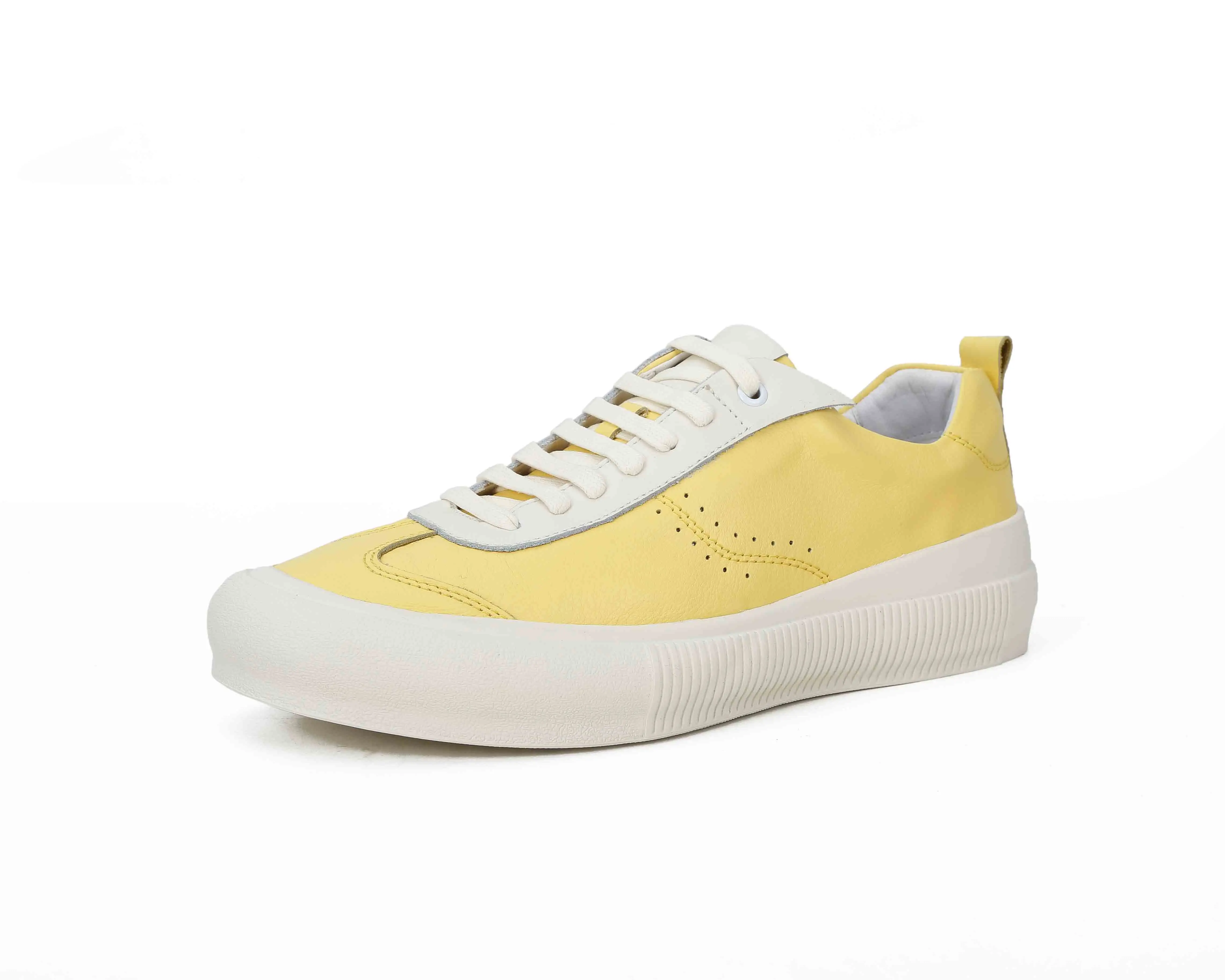 Модная мужская кожаная обувь желтого и белого цвета низкая помощь на шнуровке мужская обувь осенние дышащие удобные мужские кроссовки 44