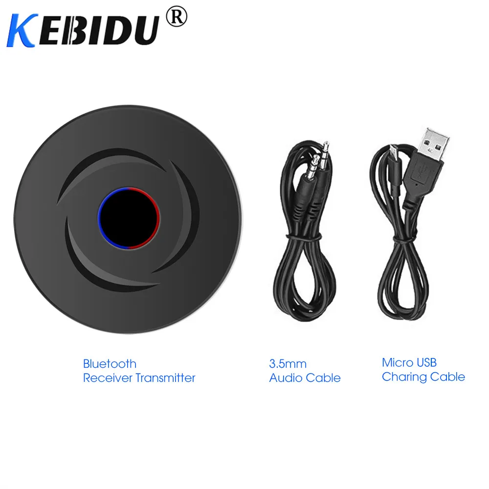 Kebidu беспроводной передатчик Bluetooth аудио приемник 3,5 мм Aux Bluetooth 5,0 адаптер для ТВ компьютера ноутбука наушники говорить