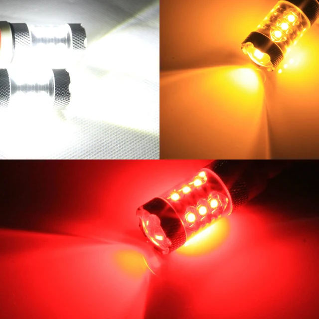 100W CREE 1156 BA15S LED Bulbs Red/Amber for Backup Reverse Lights