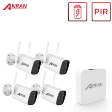 ANRAN 3MP Solar Panel Wireless Battery Camera Kit PIR Smart Detection Surveillance Wire-Free Security Camera System WiFi NVR Set