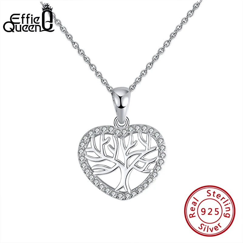 Effie Queen Модные 925 серебро жизни Рождественская елка кулон колье для женщин с AAAA