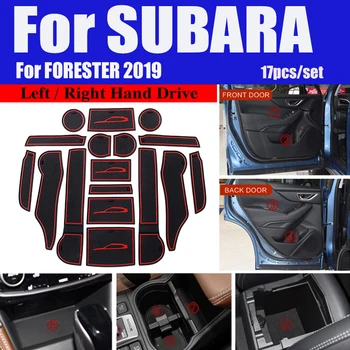 

Car Door Groove Mat Cup Pad Covers Left/Right Hand Drive Anti-slip Slot Gate Mat For Subaru FORESTER 2019 17pcs/set Car Styling