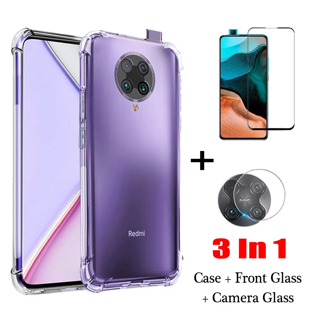 Чехол 3 в 1 для Xiaomi POCO Pocophone F2 Pro F1 закаленное стекло защита объектива камеры Redmi Note 9