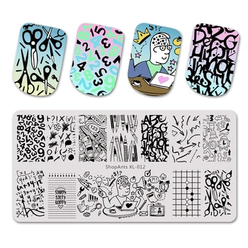 

ShopAnts Stainless Steel Nail Stamping Plates Learning Stationery Math Image Stamp Templates Manicure Printing Stencil Tools