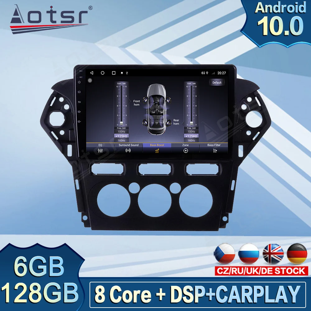 128GB Carplay Car Multimedia Screen Player For Ford Mondeo MK4 2011 - 2013 Android Radio GPS Stereo Navigation Auto DVD Video