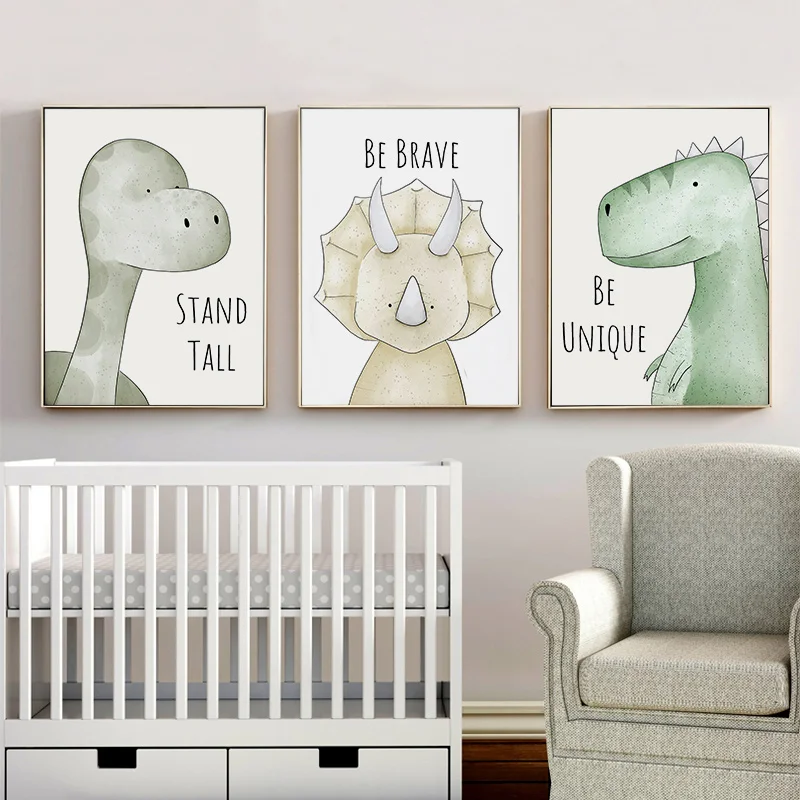 Cute-Cartoon-Animal-Dinosaur-Pictures-Be-Brave-Be-Strong-Letters-Kid-s-Room-Kindergarten-Canvas-Painting (5)