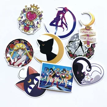 

9Pcs/set Classics Anime Sailor Moon Sticker For Car Laptop Skateboard Bicycle Waterproof PVC Stickers
