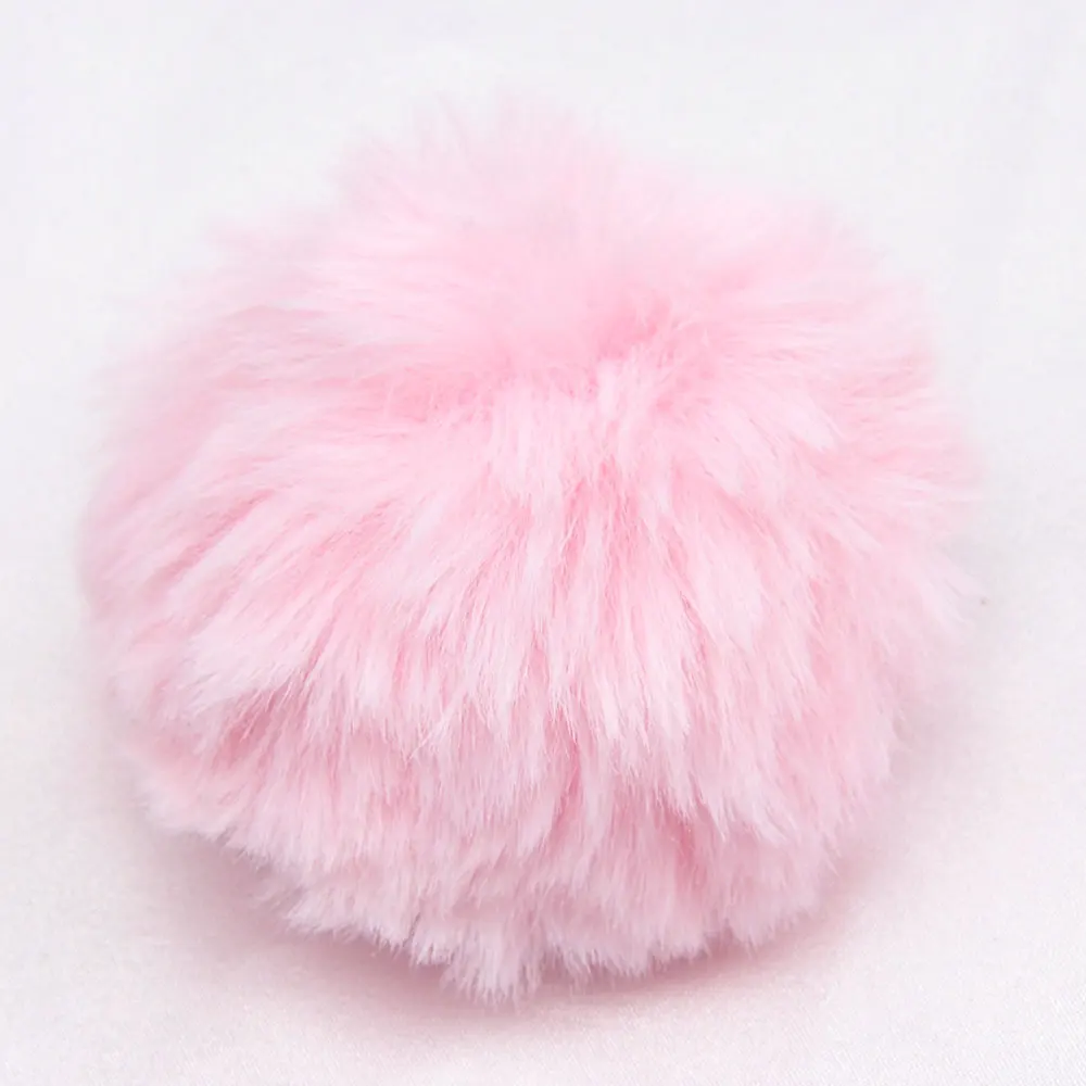 light pink IBOWS 5 шт. помпон из меха кролика мяч многоцветные шар для DIY очаровательный брелок на сумку вязаная шапка аксессуары для волос украшения ремесла - Цвет: light pink