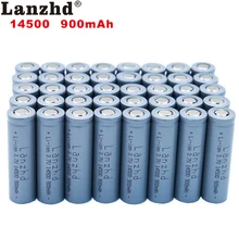 8-40 шт) li-ion 14500 900mAh 3,7 V литий-ионная аккумуляторная батарея AA литиевая батарея для светодиодных фонарей налобный фонарь мышь